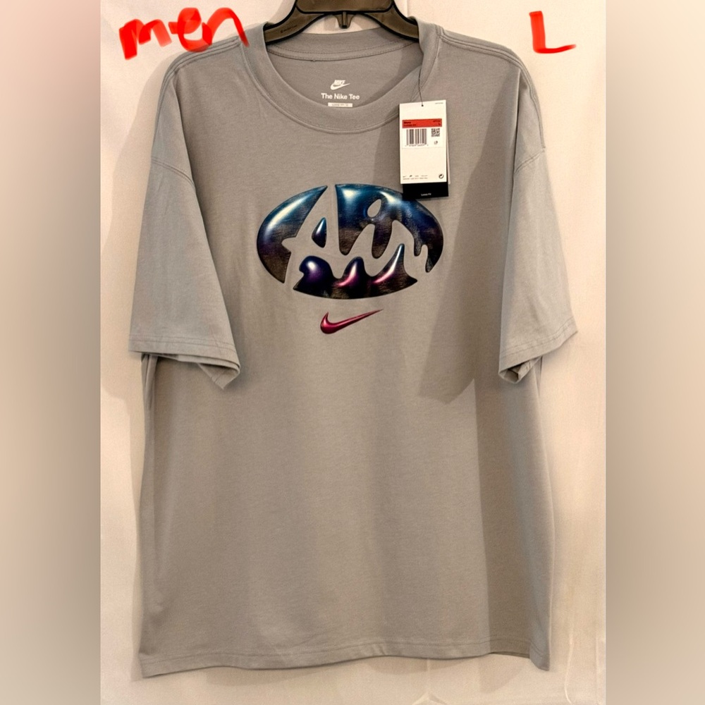 Nike Gray and Multicolor Air Logo Men's Tee